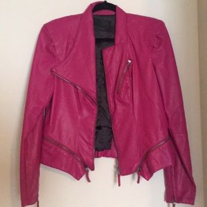 Hot pink pleather jacket